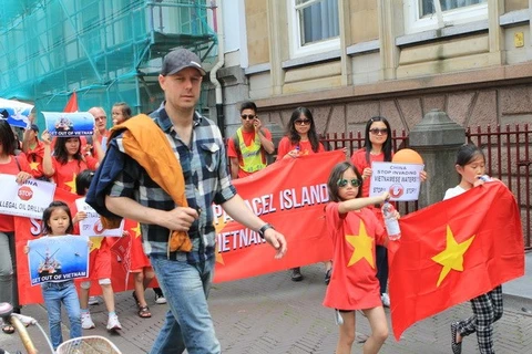 旅居荷兰越南人社群举行游行反对中国不法行为